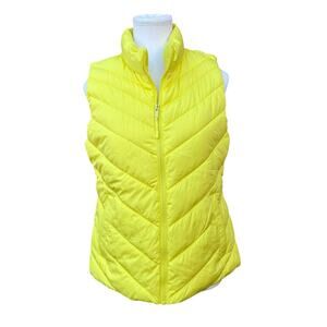 GAP Neon Yellow Puffer Vest Women's Size S